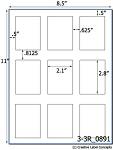 2.1 x 2.8 Rectangle 100% RECYCLED White Label Sheet<BR><B>USUALLY SHIPS SAME DAY</B>