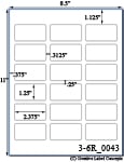 2 3/8 x 1 1/4  Rectangle  White Label Sheet<BR><B>USUALLY SHIPS SAME DAY</B>